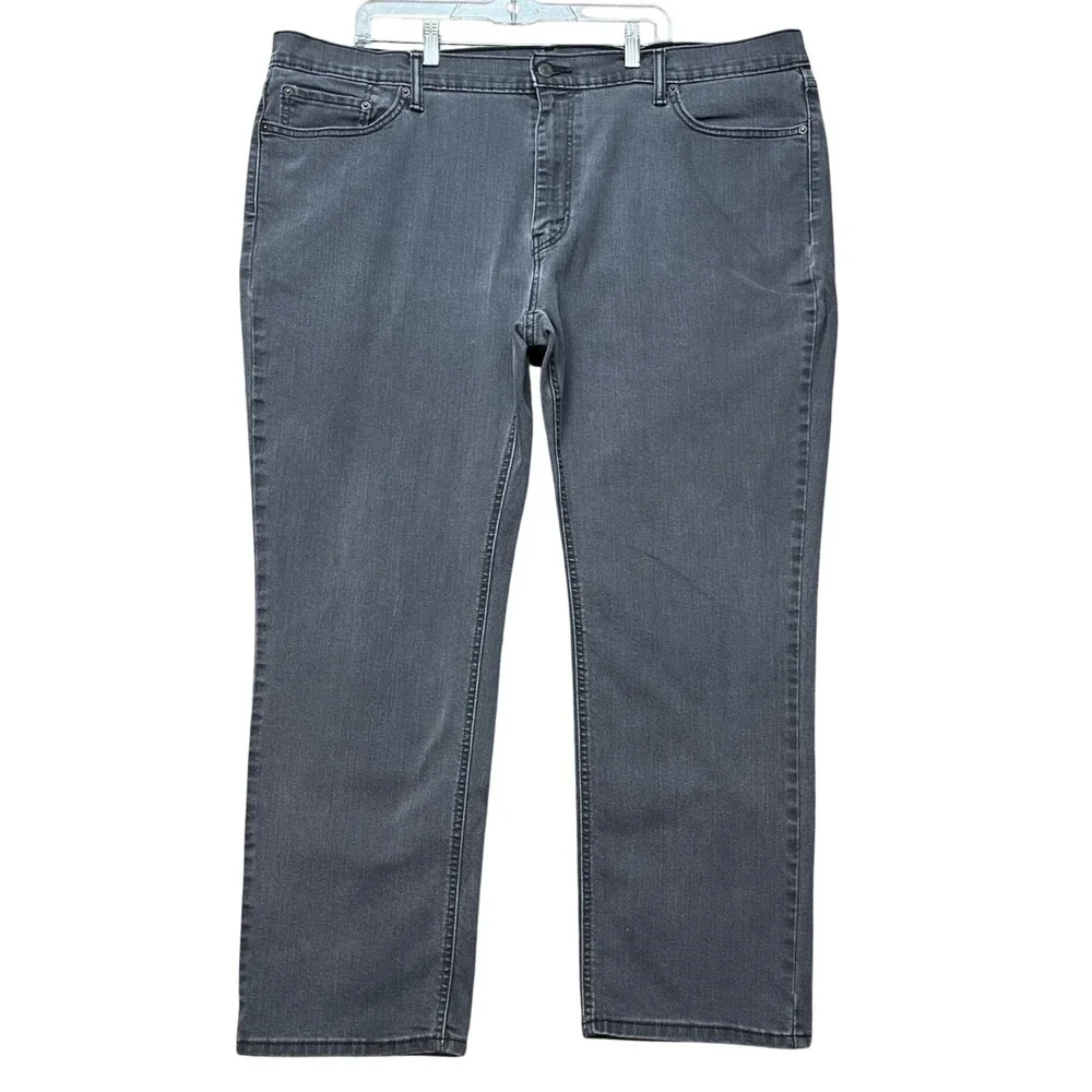 Levi's 541 Jeans Mens 48x32 Gray Stretch 5 Pocket Twill Athletic Taper Denim